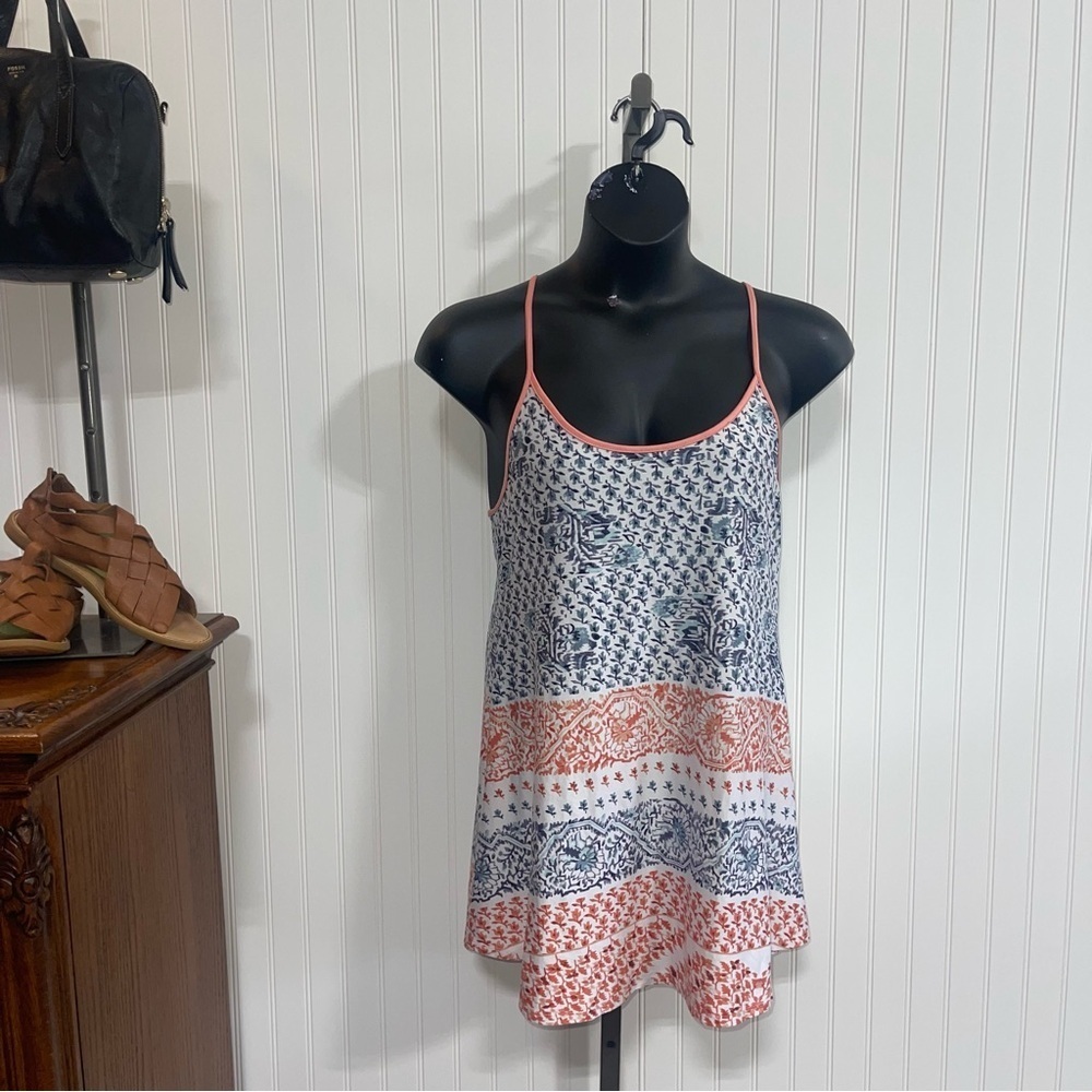 In Bloom Asymmetrical Camisole Dress White and Blue